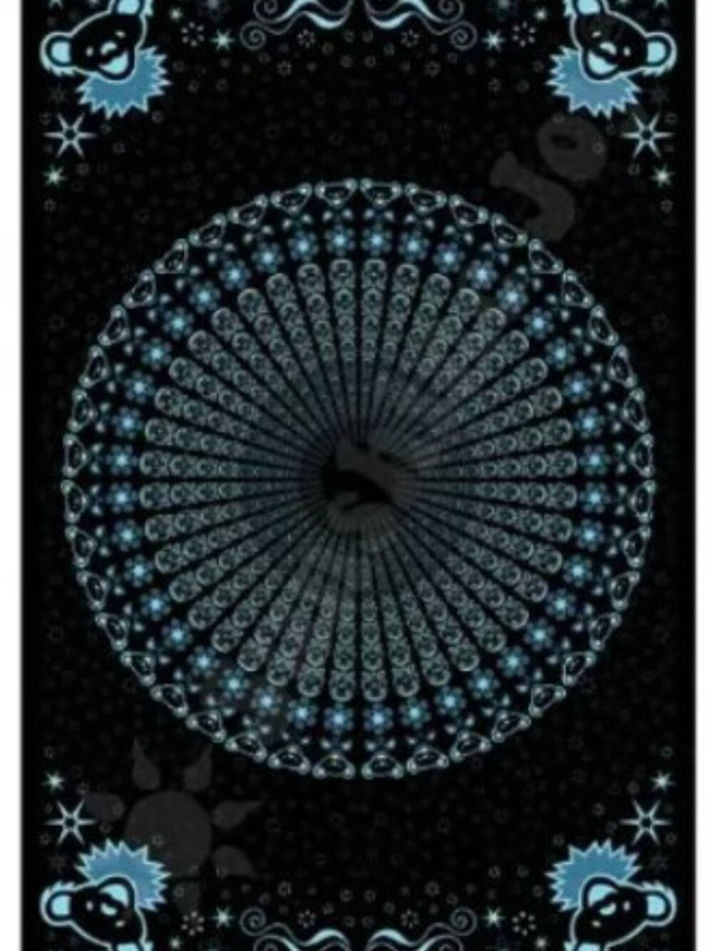 Grateful Dead Peacock Bears Tapestry ~ 53" x 82" ~ w/Corner Loops ~ Brand New!